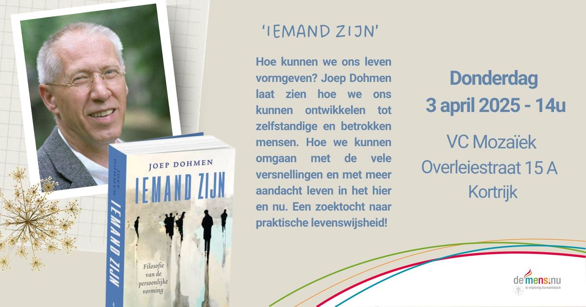 'Iemand zijn' - auteurslezing Joep Dohmen