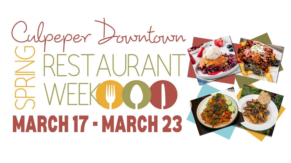 Culpeper Downtown Spring Restaurant Week