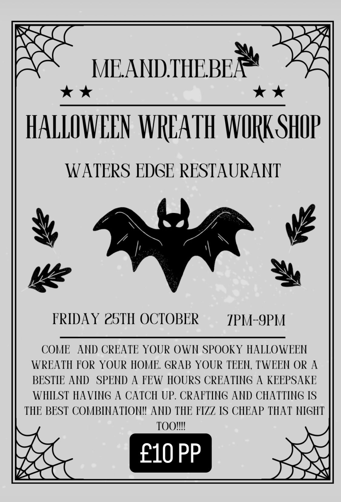 FULLY BOOKED- Halloween Wreath Workshop 