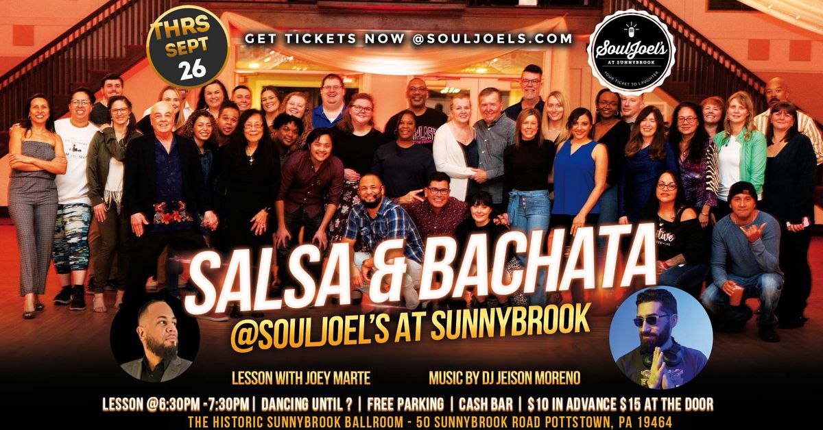 Salsa & Bachata Dance Party w\/ Lessons at inside SunnyBrook Ballroom