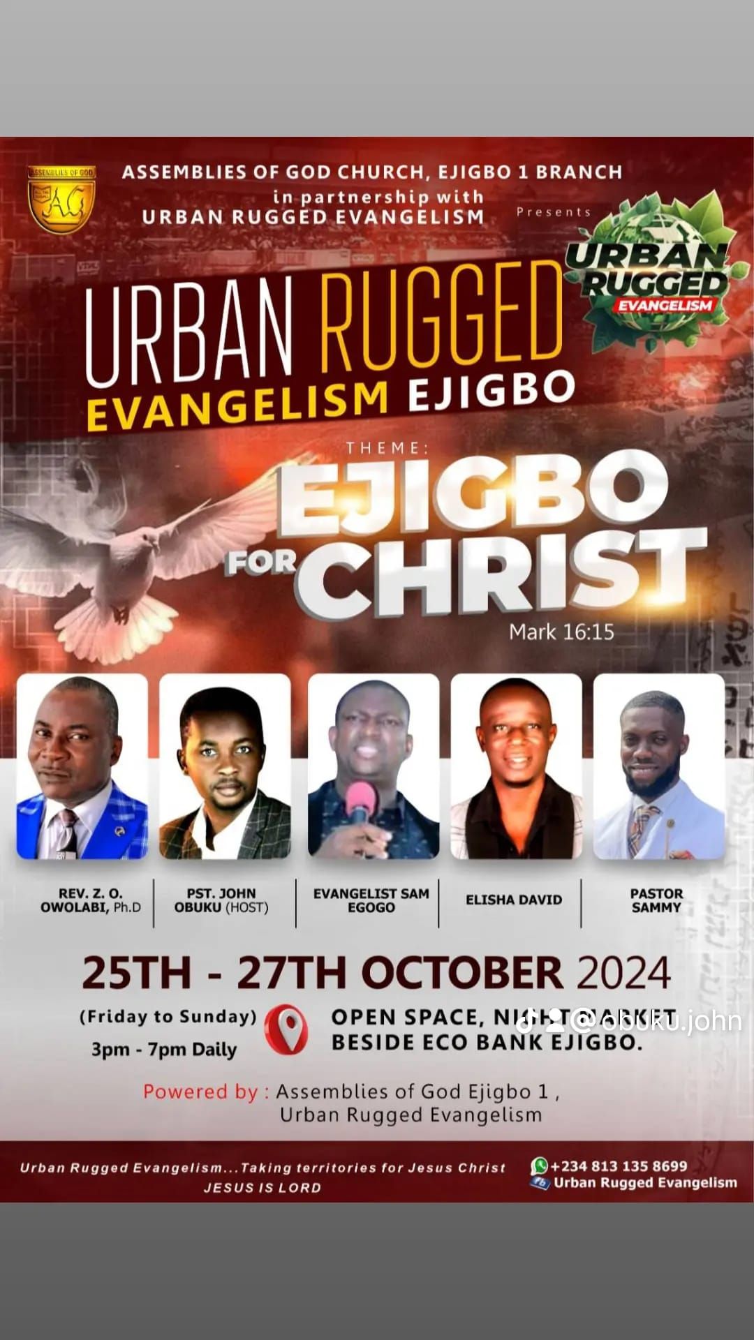 URBAN RUGGED EVANGELISM EJIGBO ~ EJIGBO FOR CHRIST Mark 16:15