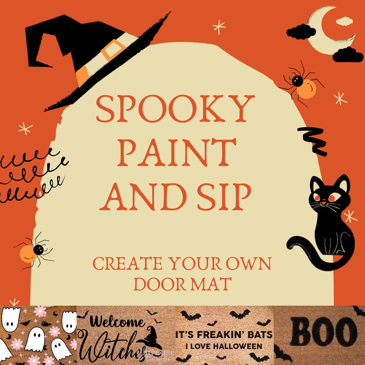 Spooky Paint and Sip- Create a Spooky Doormat!