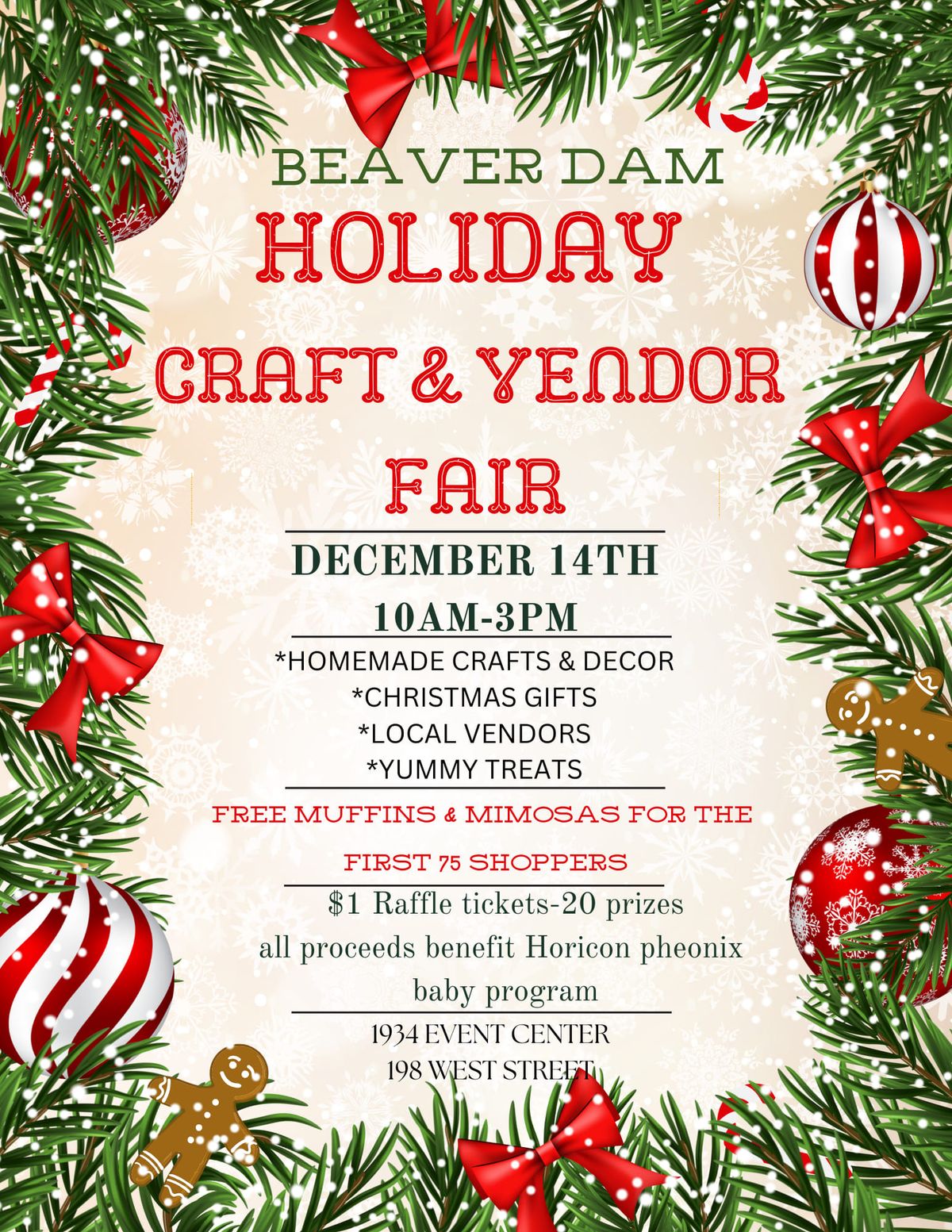 Beaver dam Holiday craft & vendor fair