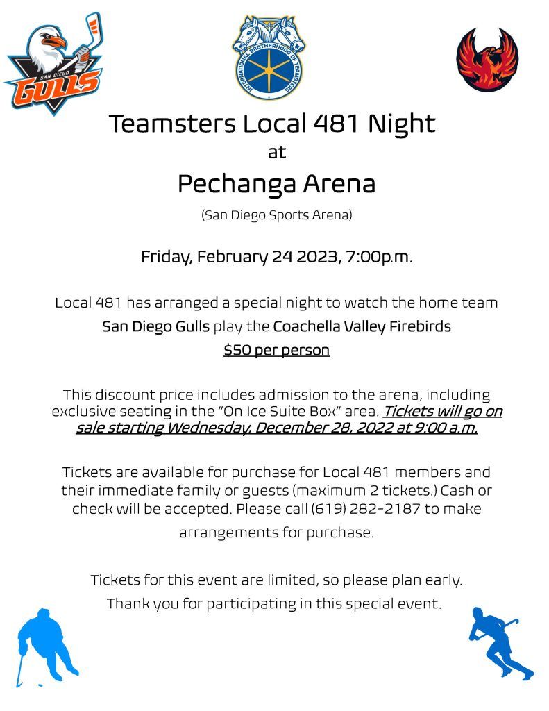 Coachella Valley Firebirds at San Diego Gulls at Pechanga Arena