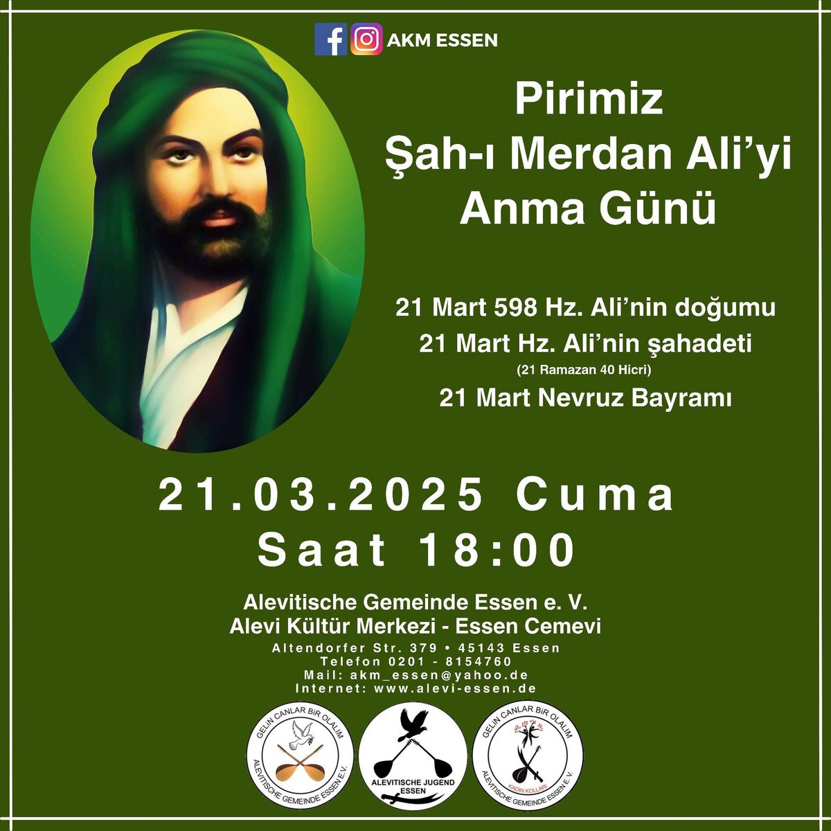 Pirimiz \u015eah-\u0131 Merdan Ali\u2019yi Anma G\u00fcn\u00fc - Nevruz Bayrami