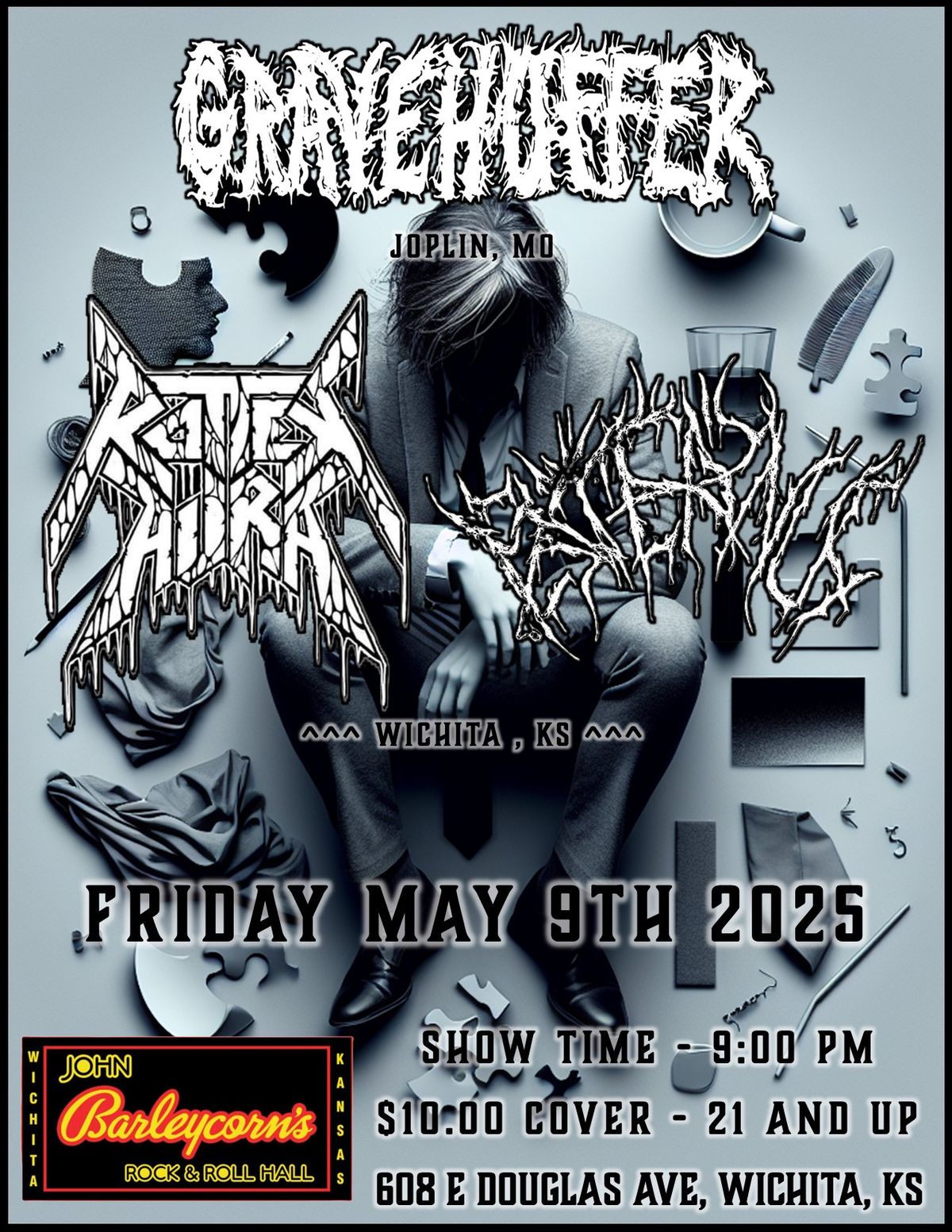 Gravehuffer, Rotten Aura, & Externus @ John Barleycorn's (Wichita, KS)