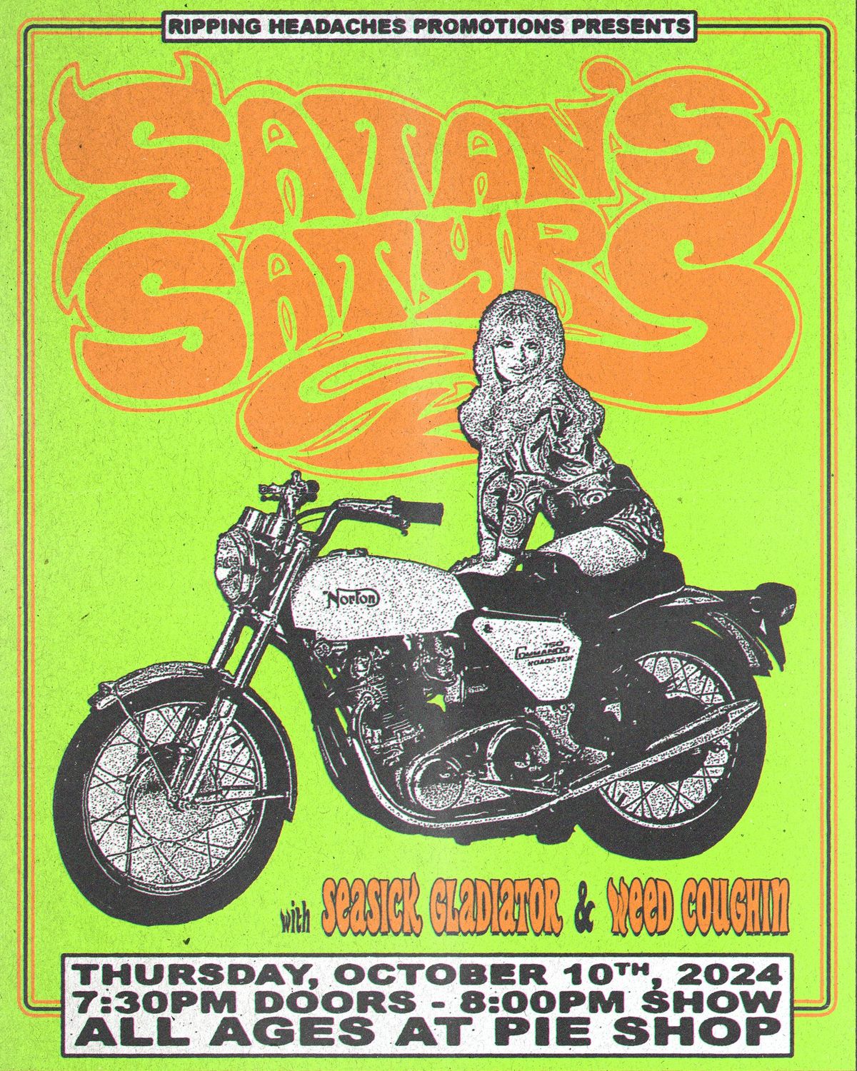 10\/10: Satan's Satyrs, Seasick Gladiator, W**d Coughin @ Pie Shop DC