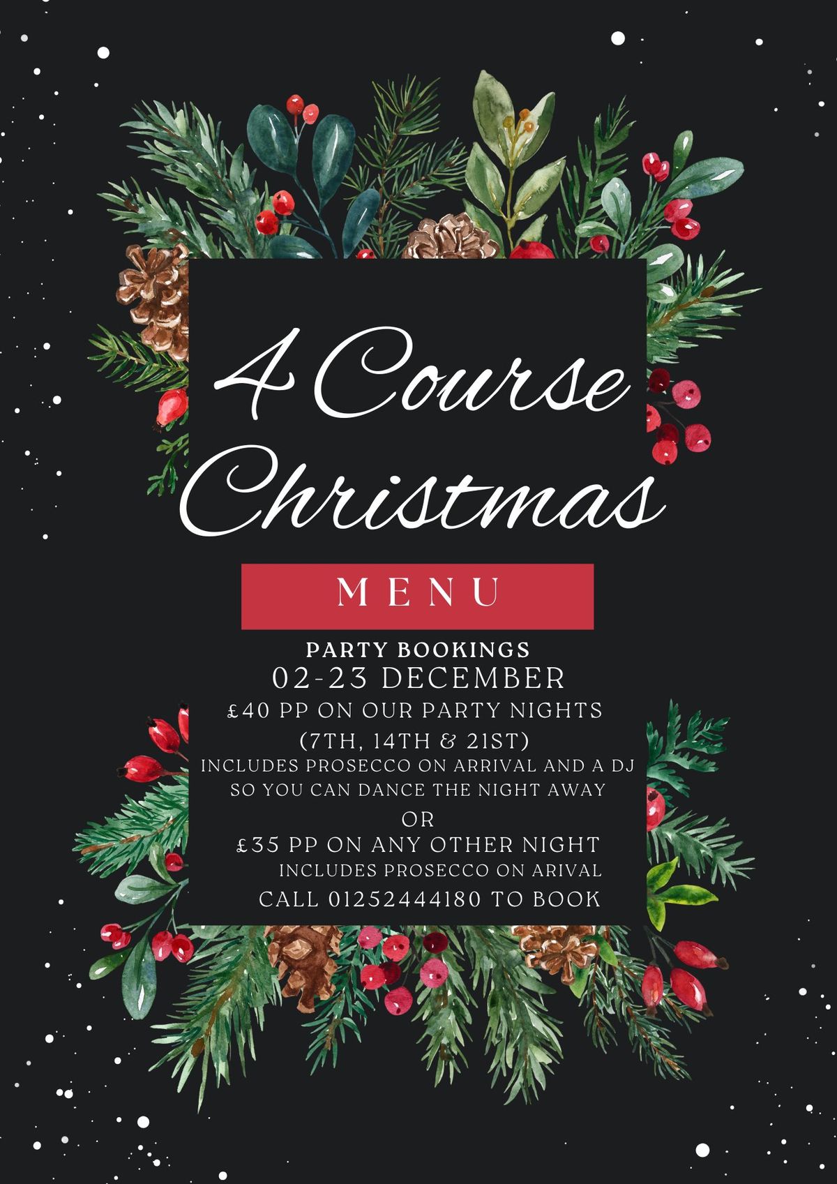 December Christmas Dining Bookings Open