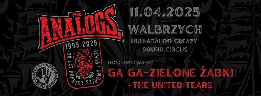 Wa\u0142brzych 11.04.2025: THE ANALOGS + GA GA ZIELONE \u017bABKI- Hulabaloo Crazy Sound Circus