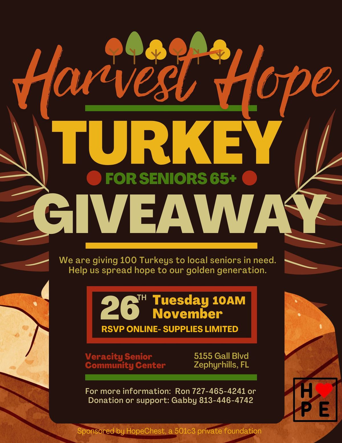 Harvest Hope- Turkey Giveaway for Local Seniors 