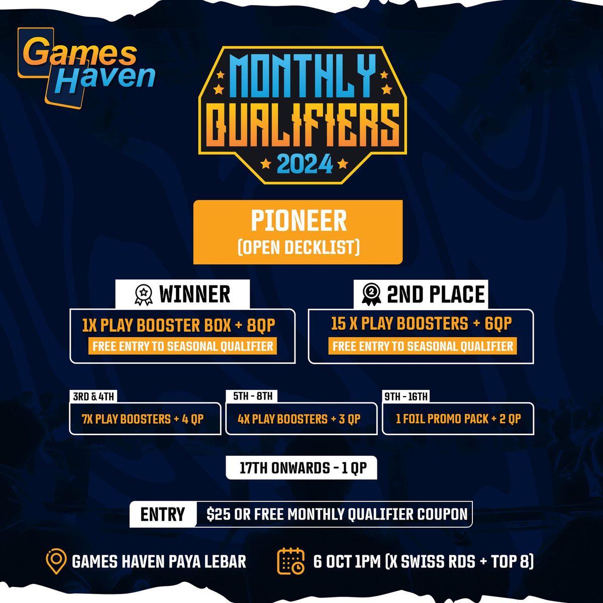 Monthly Qualifier Pioneer 6 Oct 1pm (Open Decklist)