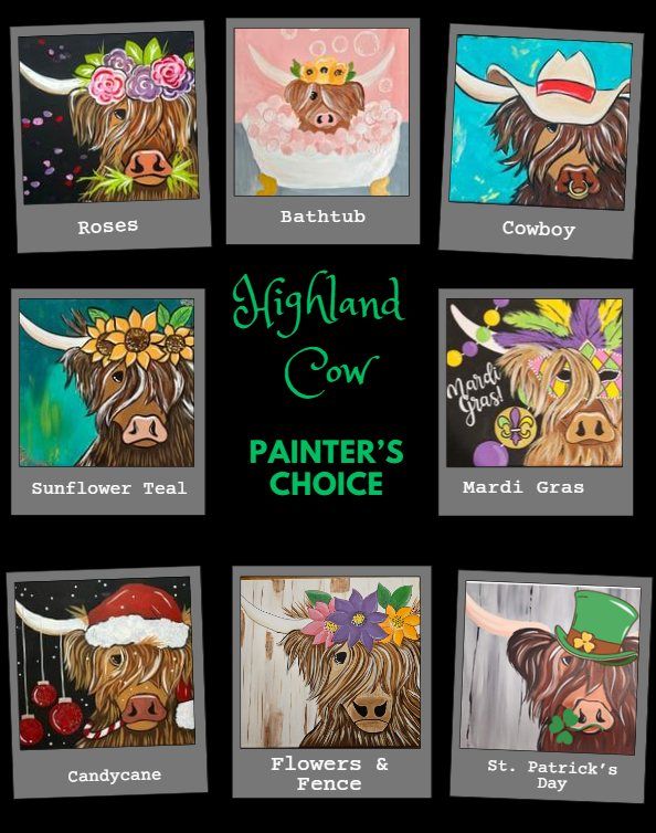 Highland Cow Painter's Choice Paint Party!