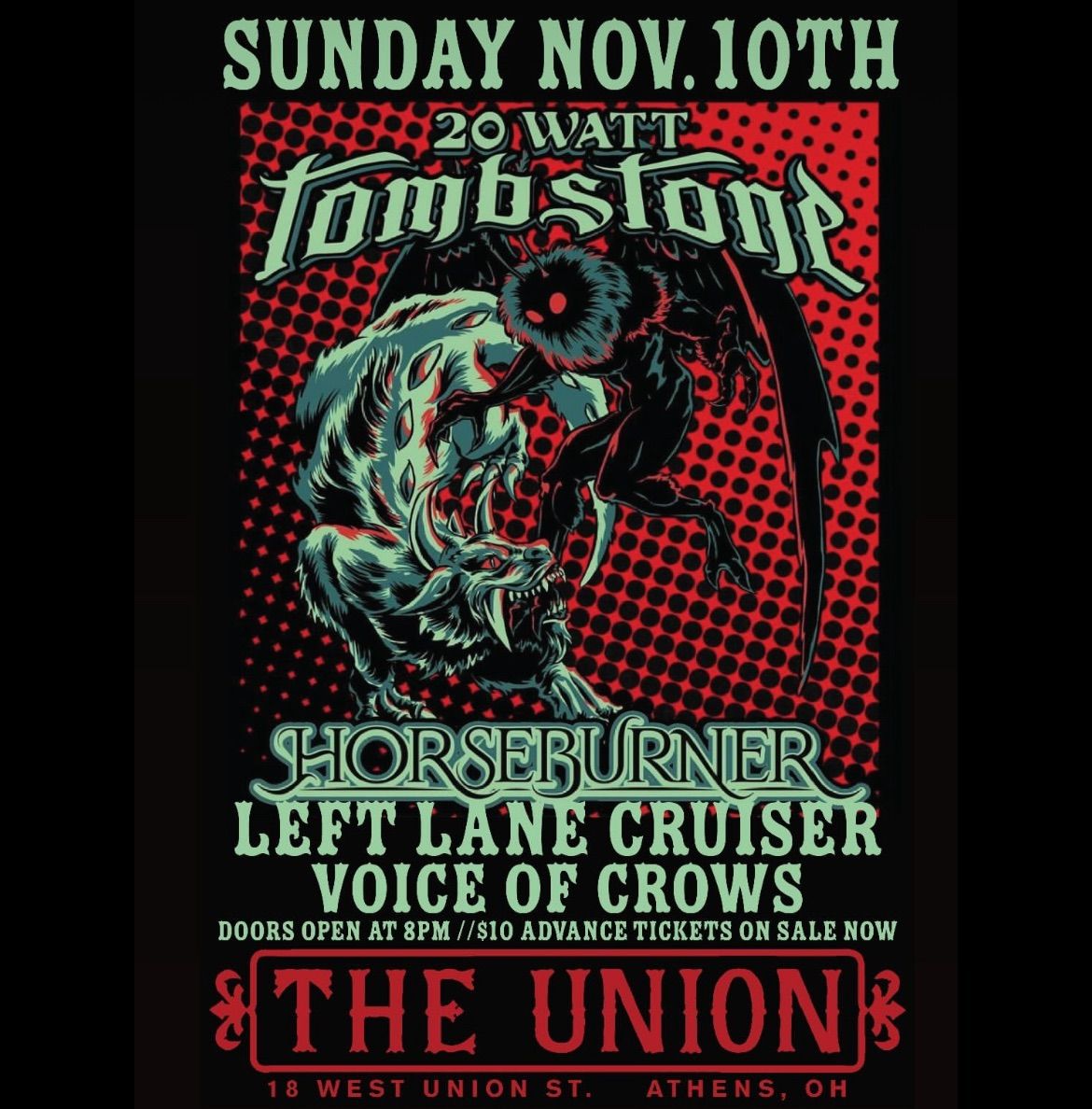 Left Lane Cruiser, 20 Watt Tombstone & Horseburner at The Union