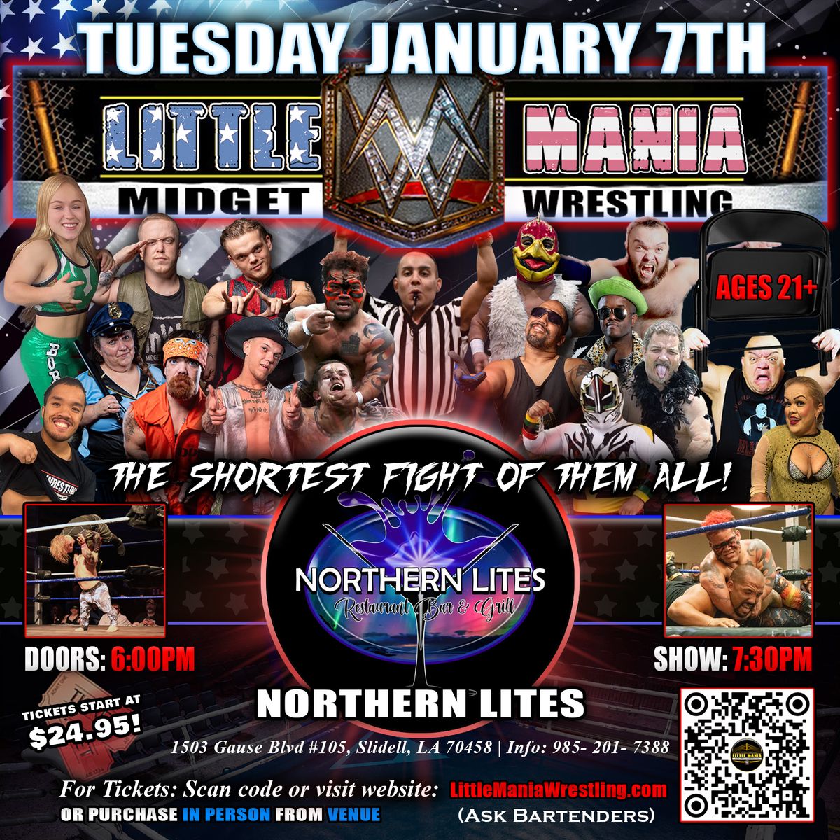 Slidell, LA - Midget Wrestling All * Stars @Northern Lites "The Shortest Fight of Them All!"