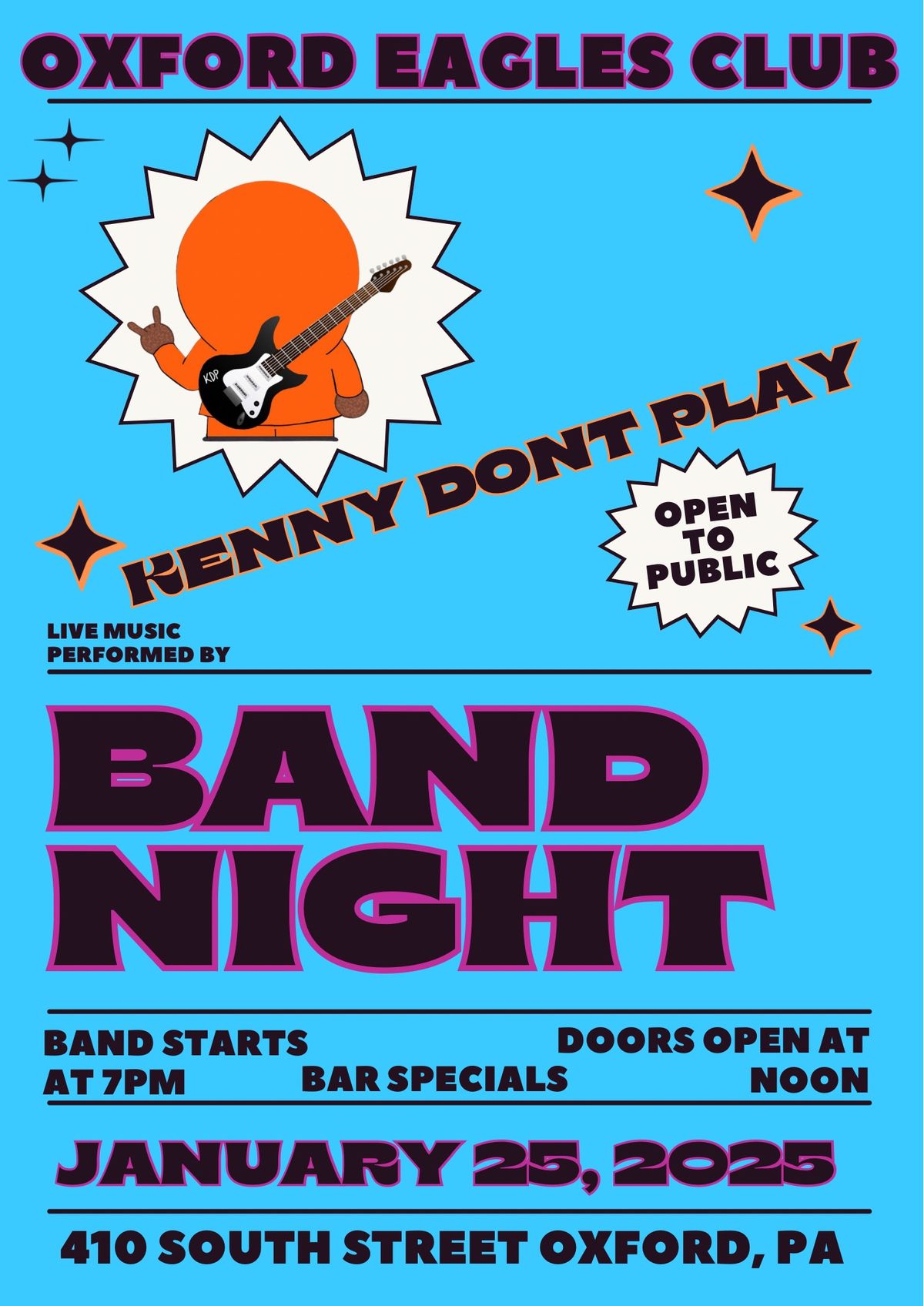 Band Night- 1\/25 Kenny Don\u2019t Play