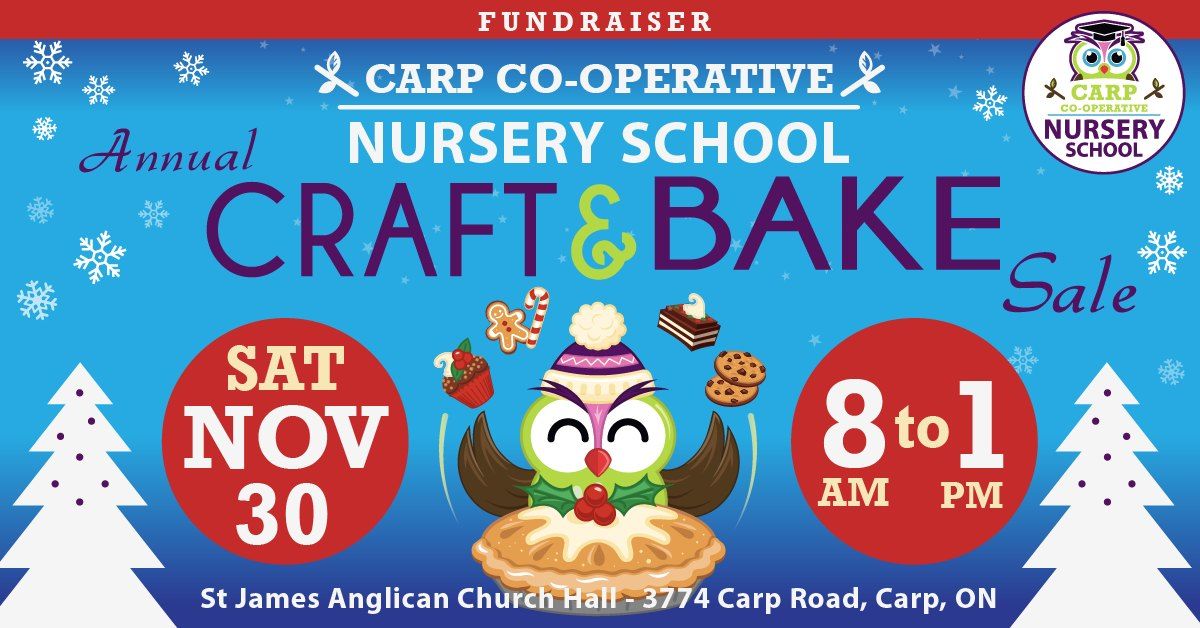 CRAFT & BAKE SALE - NOV 30th - Carp Co-operative Nursery School