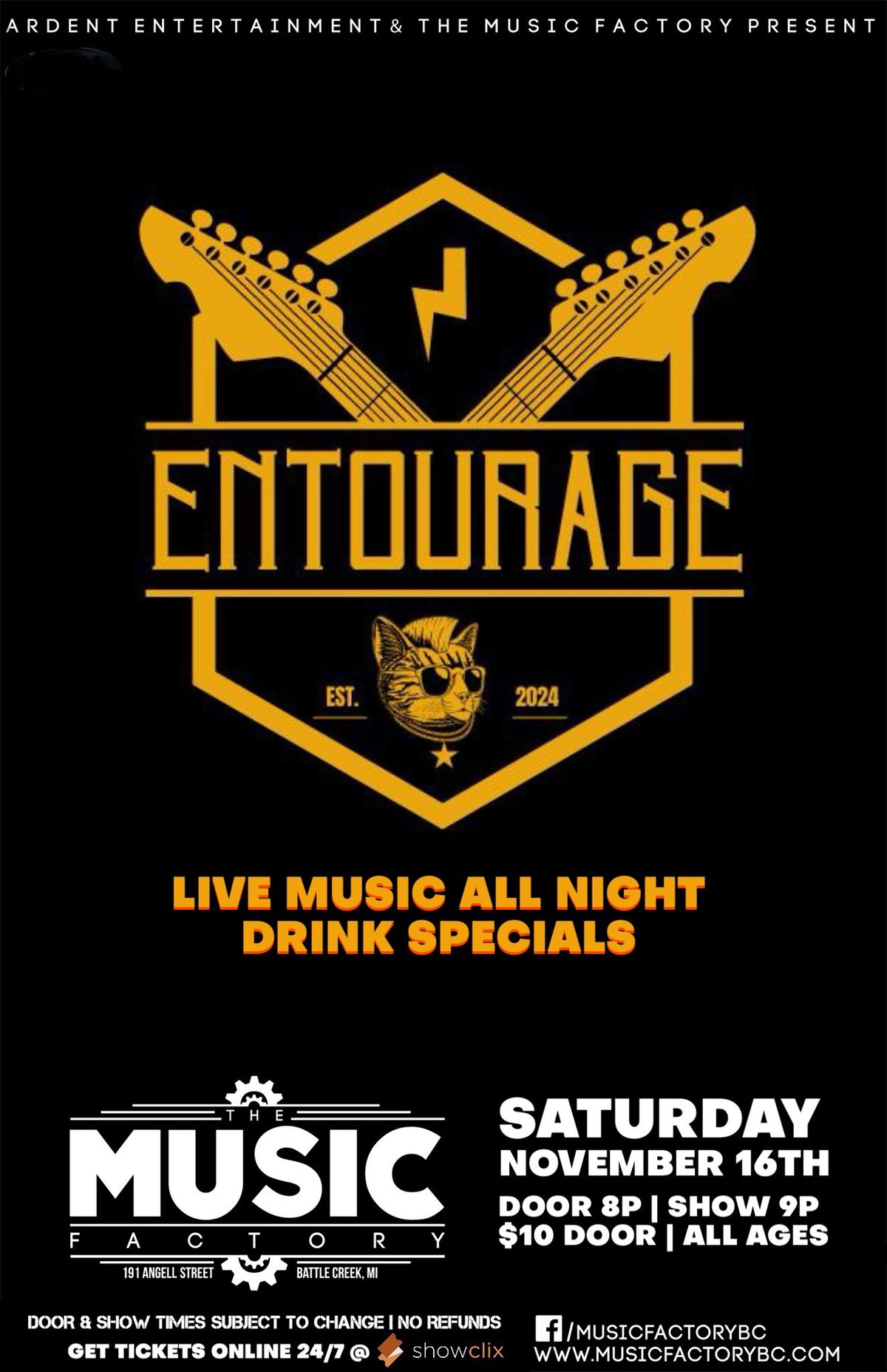 ENTOURAGE Live Music All Night!