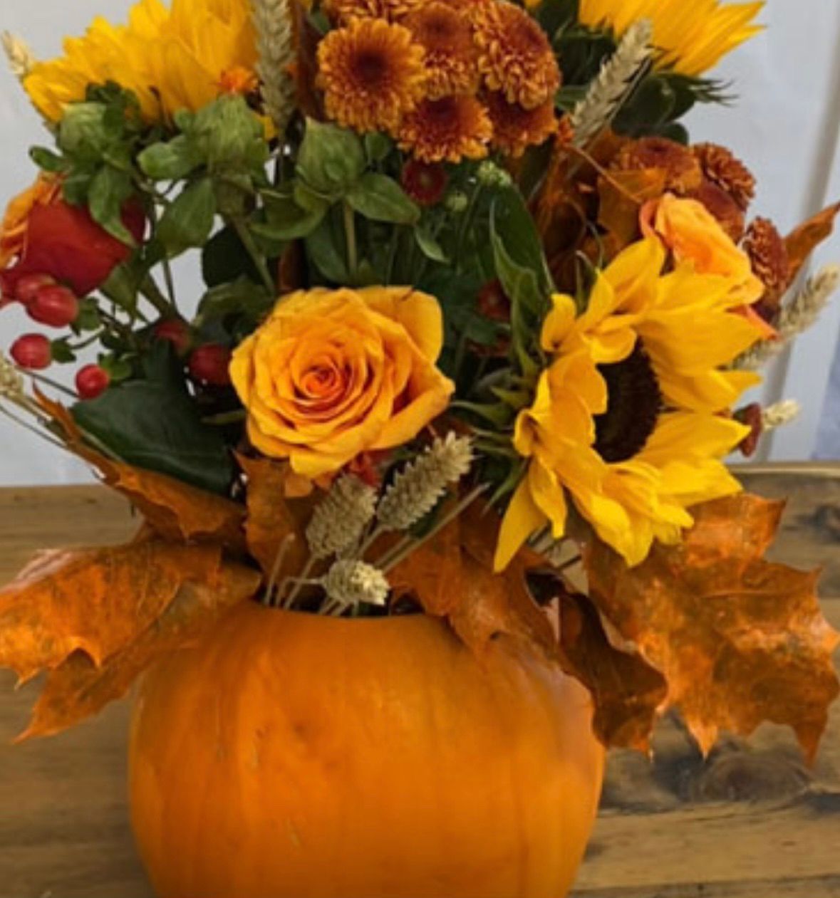 Fresh Pumpkin Floral Arrangement