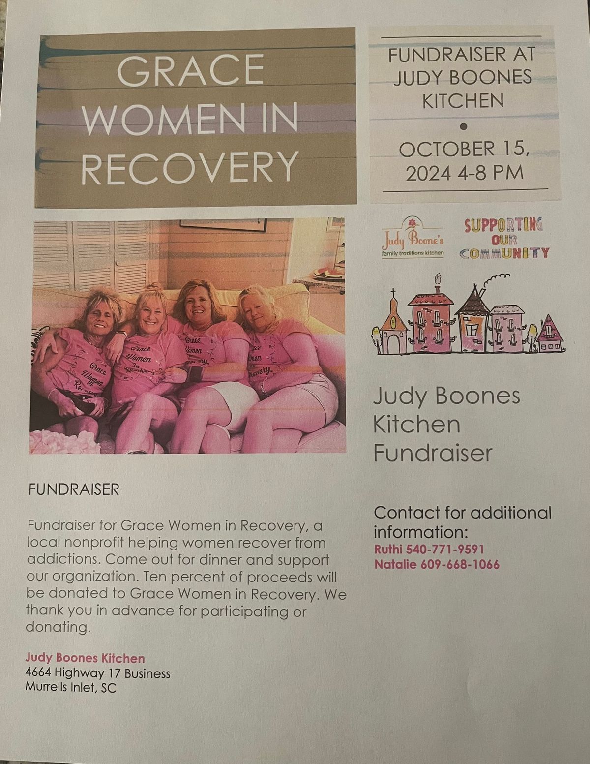 Fundraiser at Judy Boones Kitchen