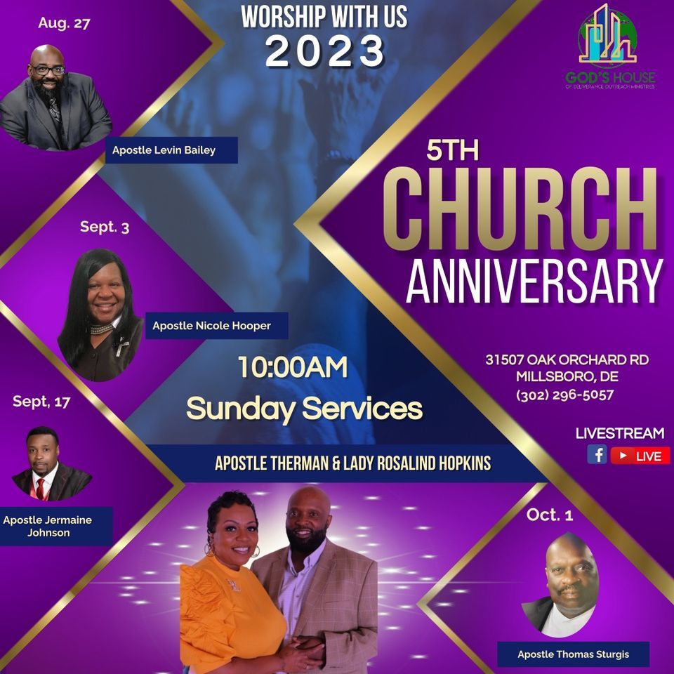 5th Church Anniversary- Apostle Thomas Sturgis 