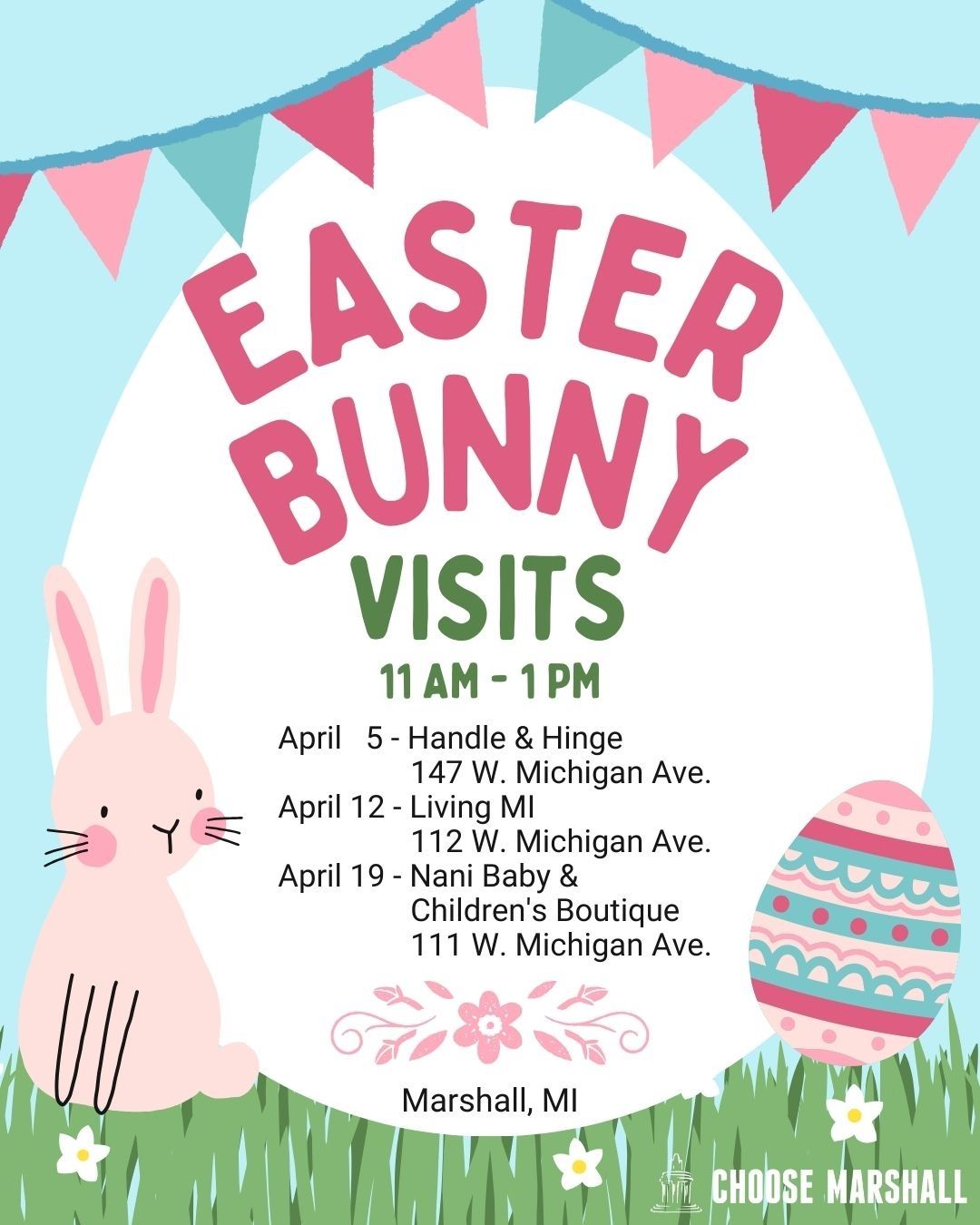 Easter Bunny Visit at Handle & Hinge