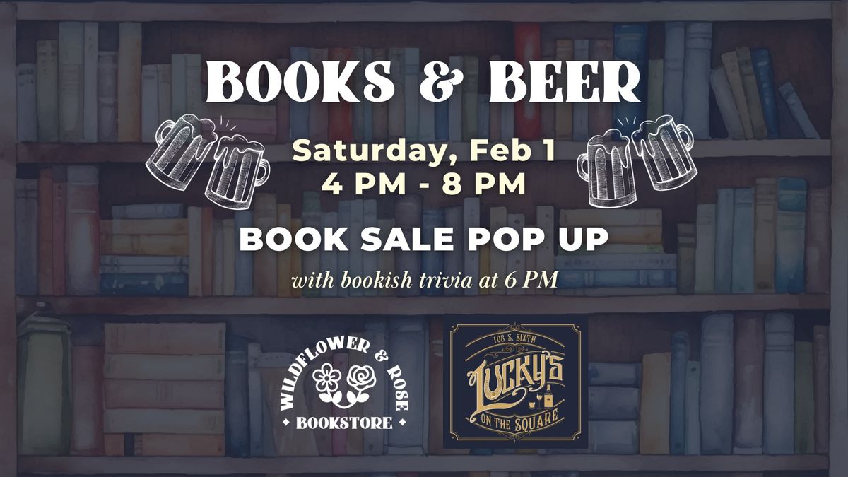 Books & Beer Bookstore Pop Up + Trivia at Lucky\u2019s on the Square