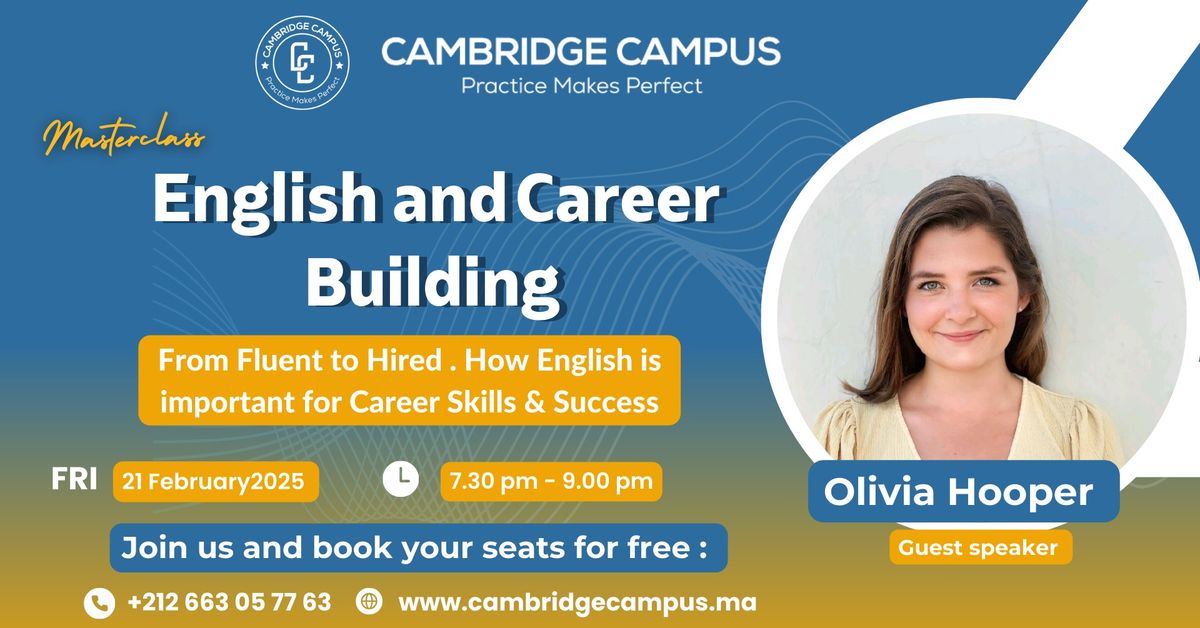 Masterclass : English and career building 