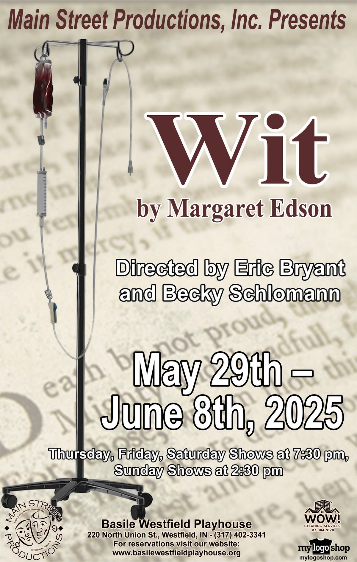 Auditions for WIT at the Basile Westfield Playhouse