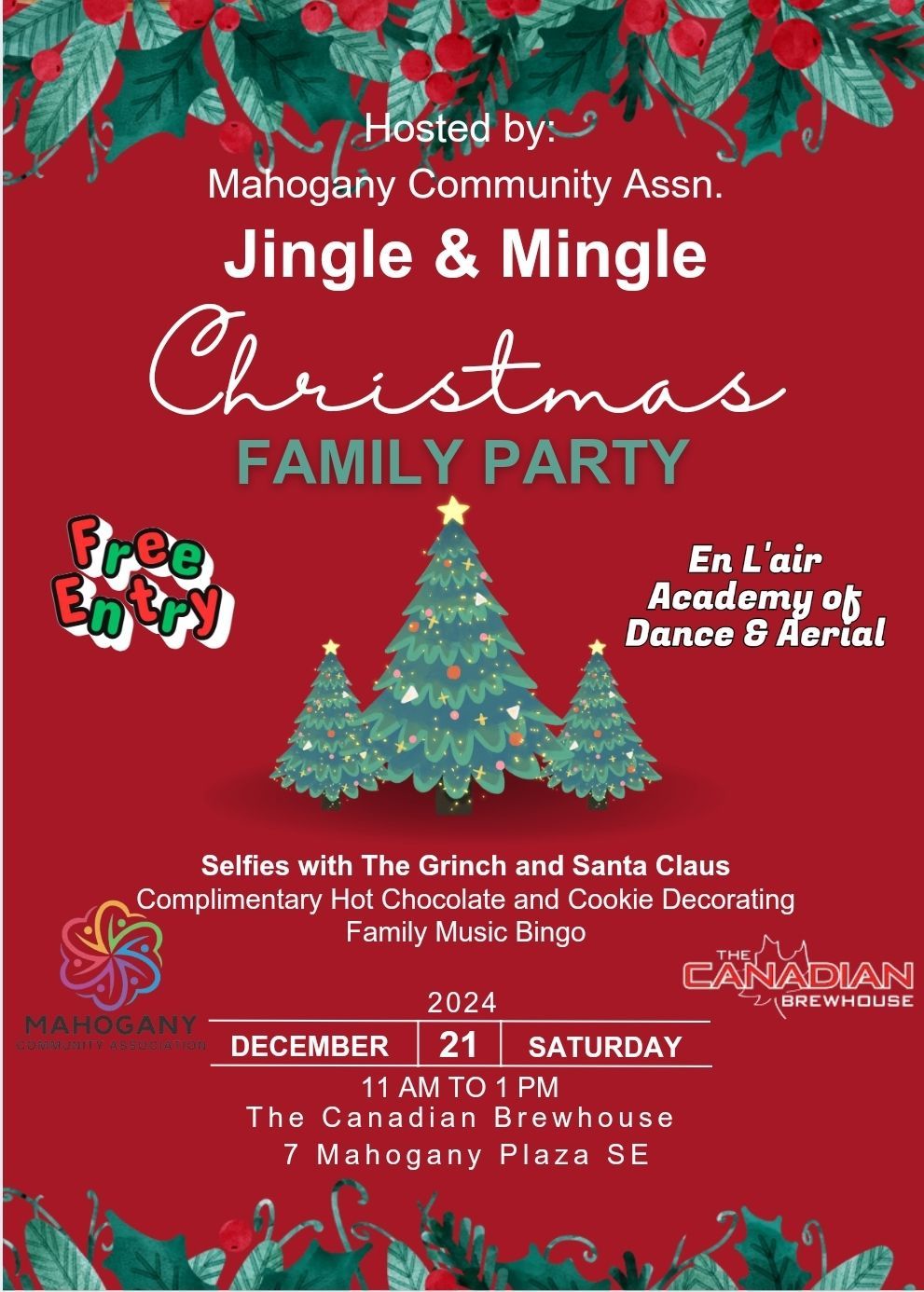 JINGLE AND MINGLE, Mahogany Family Christmas Party at The Canadian Brewhouse