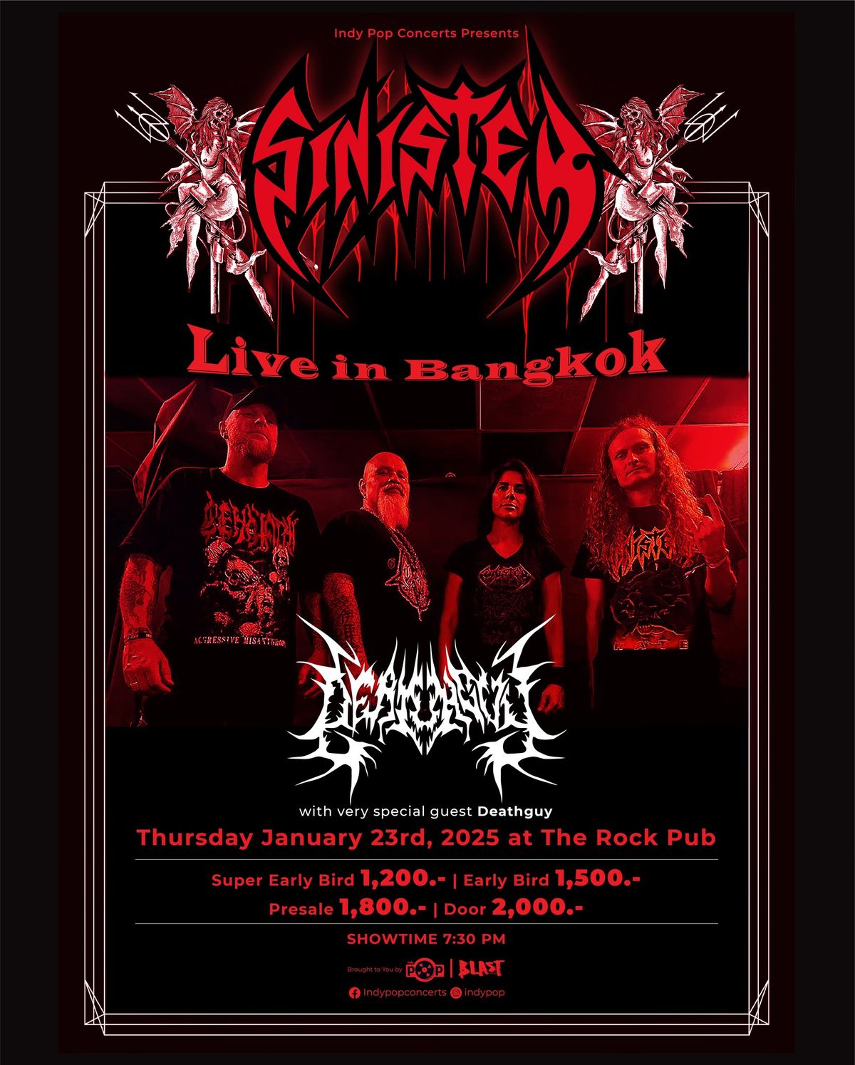 SINISTER Live in Bangkok at The Rock Pub on January 23, 2025 with DEATHGUY