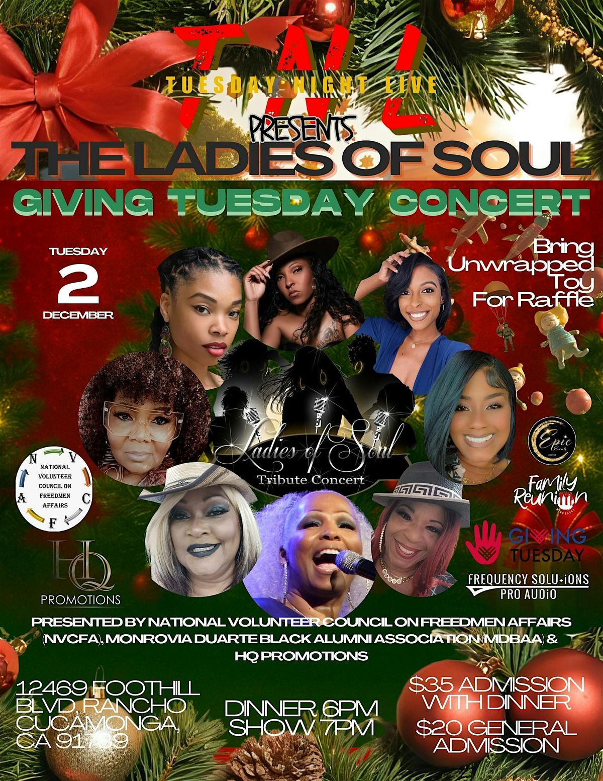 Tuesday Night Live Presents: The Ladies of Soul \u2013 Giving Tuesday Concert