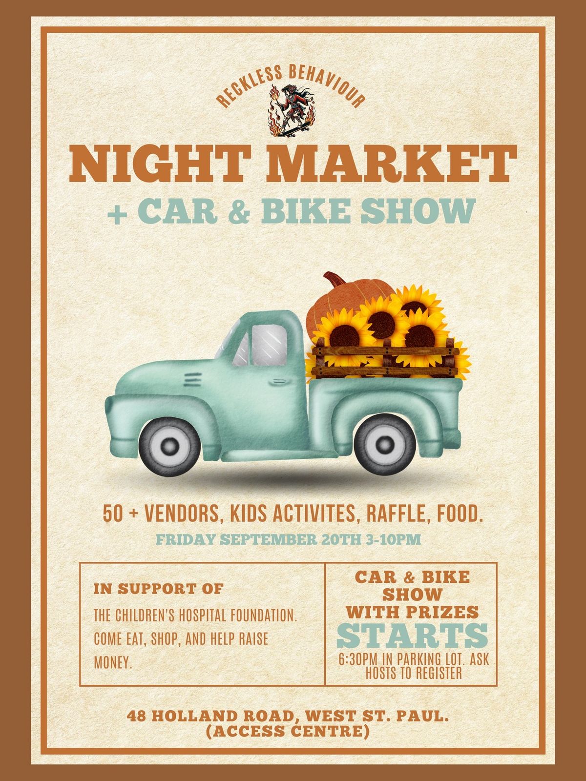 Reckless Behaviour Presents: Night Market + Car & Bike Show 