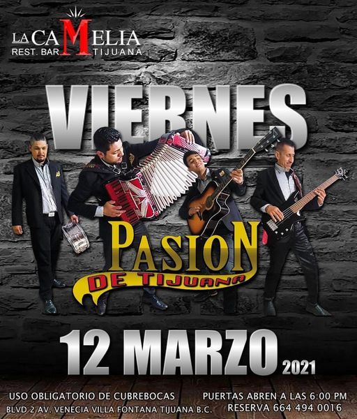 Nos vemos este viernes 12 De Marzo en la camelia antro bar, La Camelia  Antro Bar, Tijuana, 12 March 2021