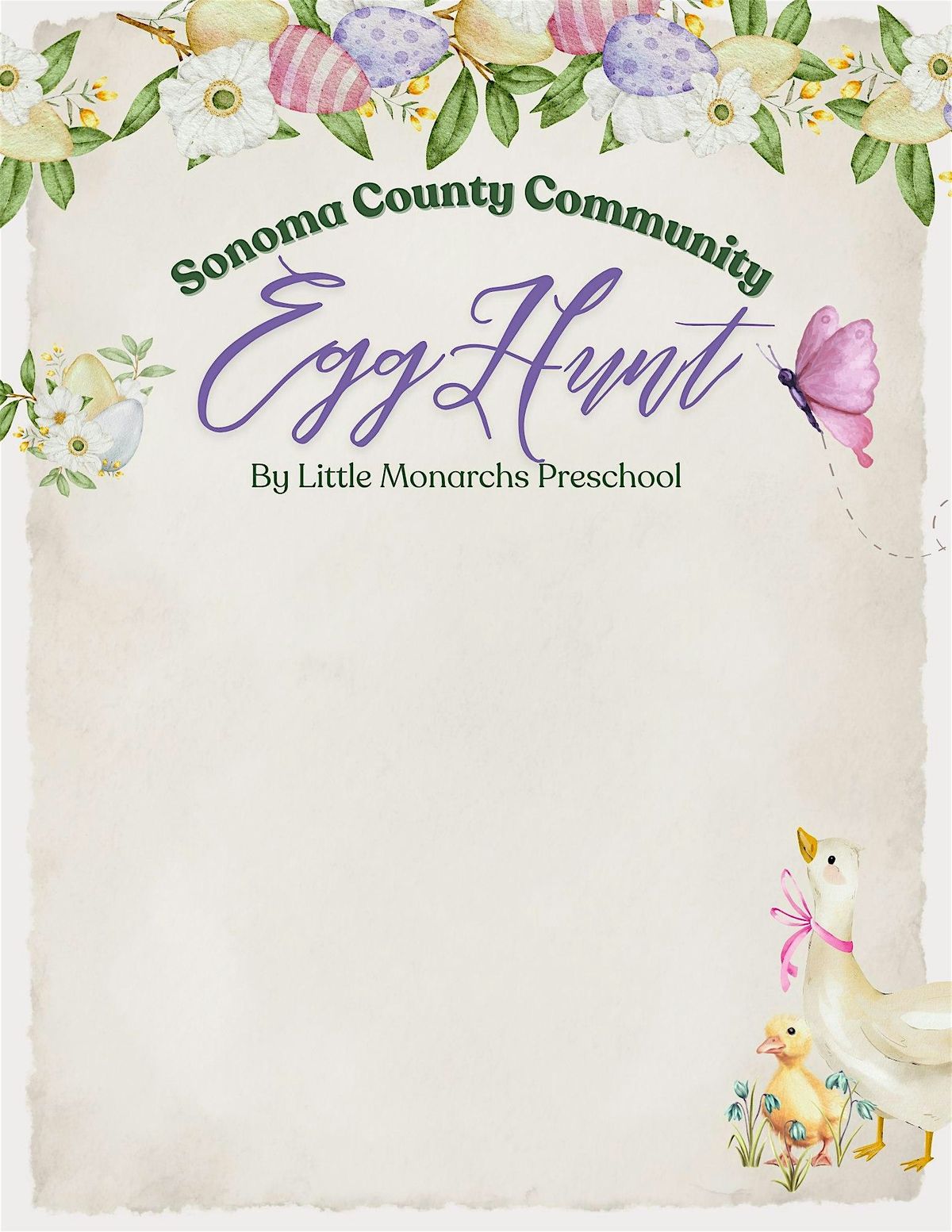 Santa Rosa Community Egg Hunt by Little Monarchs Preschool