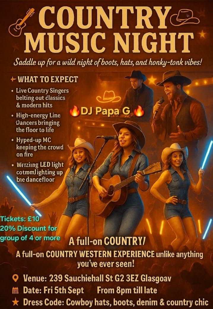 \ud83d\udd25\ud83d\udcafCountry music & Line Dance Night \ud83d\udd25