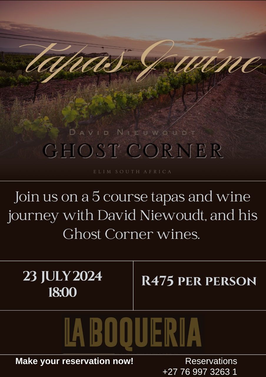 Ghost Corner Tapas & Wine with David Nieuwoudt