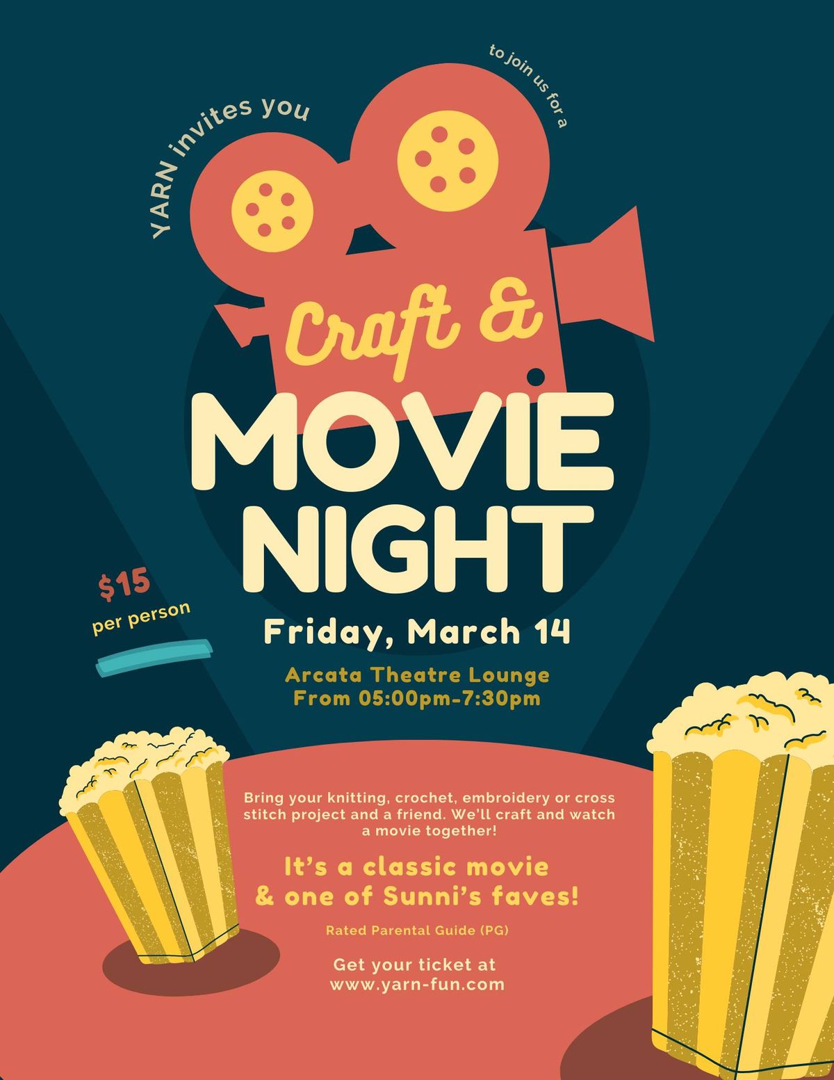 Craft & Movie Night at the Arcata Theatre Lounge