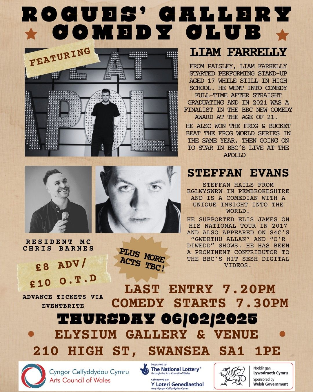 Rogues' Gallery Comedy Club feat. Liam Farrelly + Steffan Evans + MC Chris Barnes