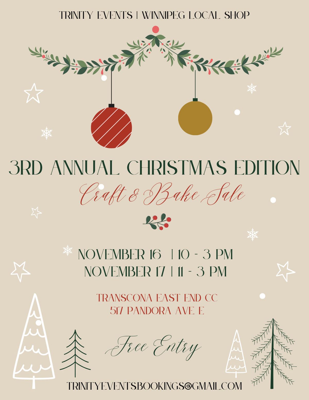 3rd Annual Christmas Edition Craft & Bake Sale