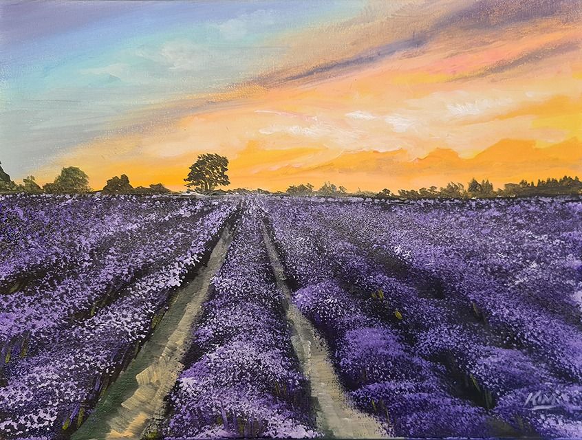 English Lavender Fields - Paint Party STF 