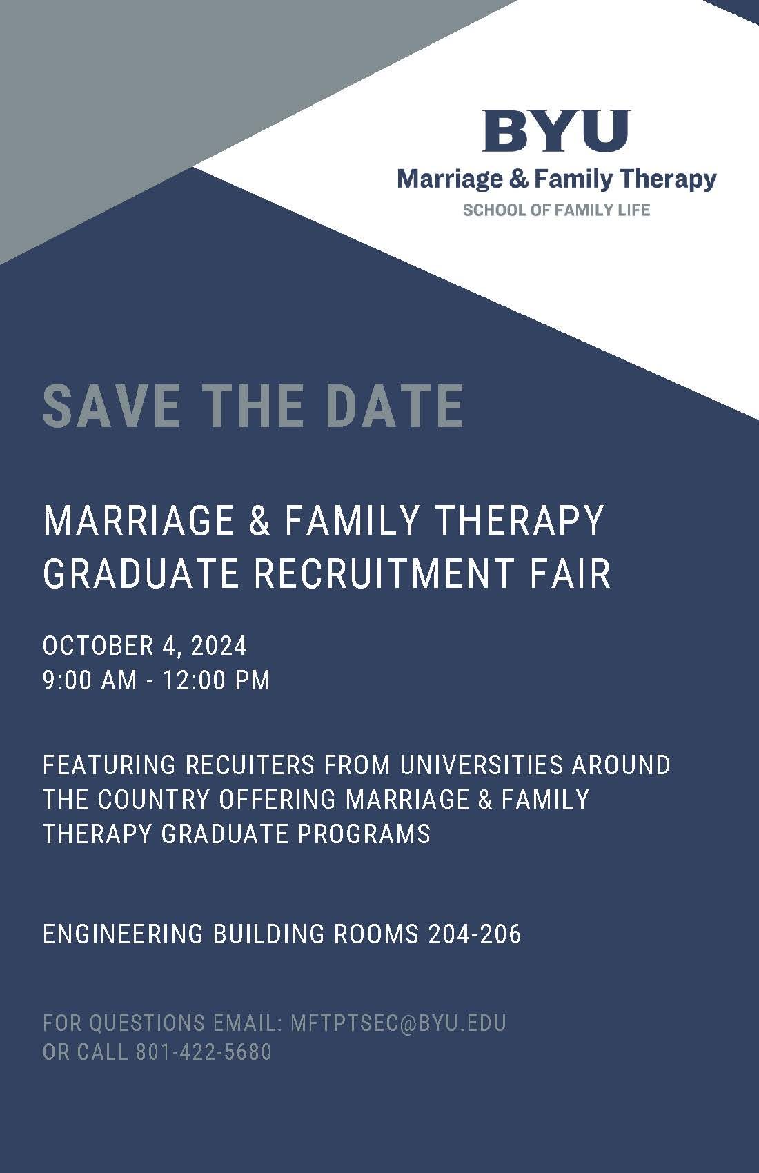 BYU's Marriage and Family Therapy Graduate Recruitment Fair