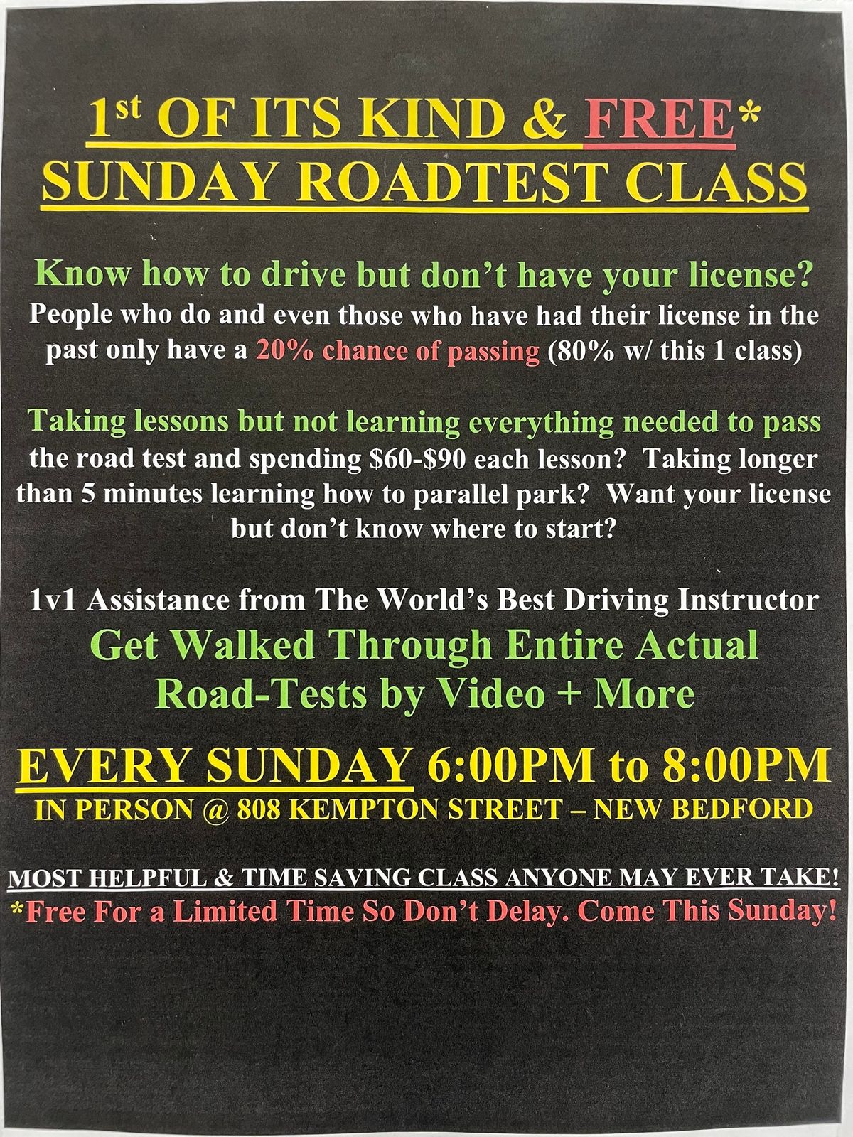 Sunday Road Test Class