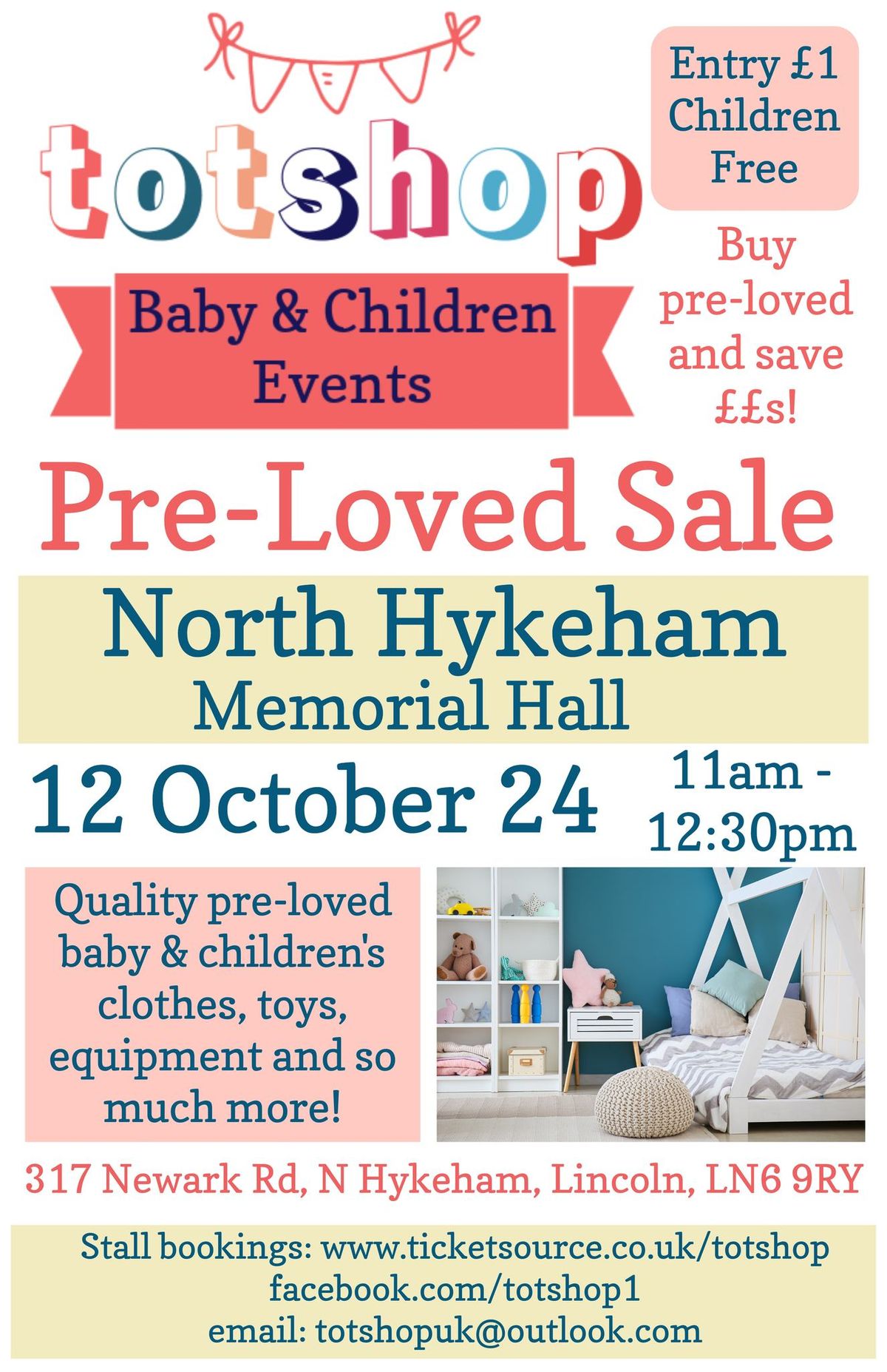 Totshop Baby & Children Events - Pre-Loved Sale - North Hykeham Memorial Hall