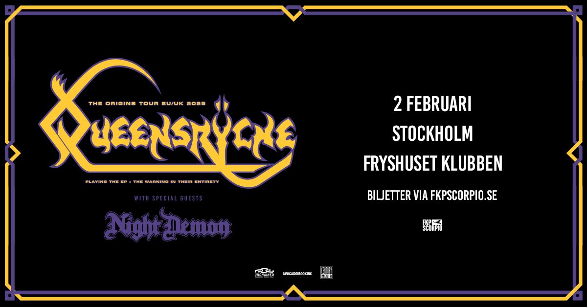 Queensr\u00ffche + support: Night Demon | Stockholm