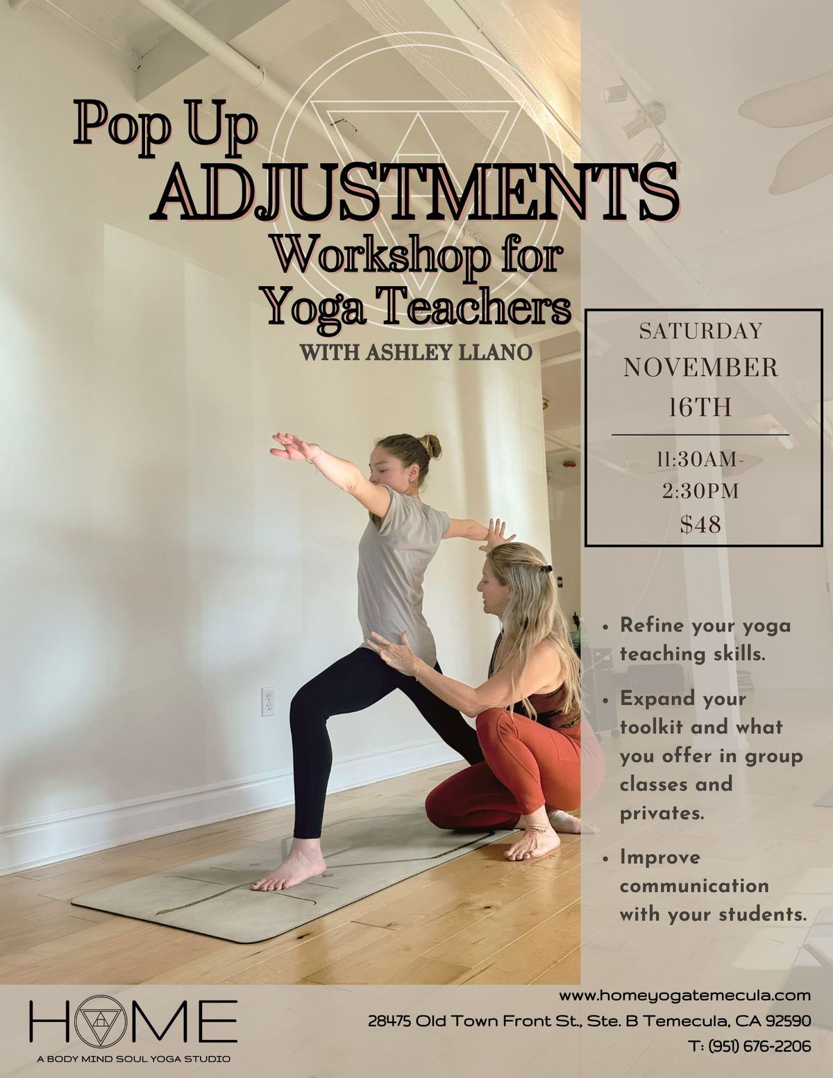 The Art of Hands On Adjustments for Yoga Teachers