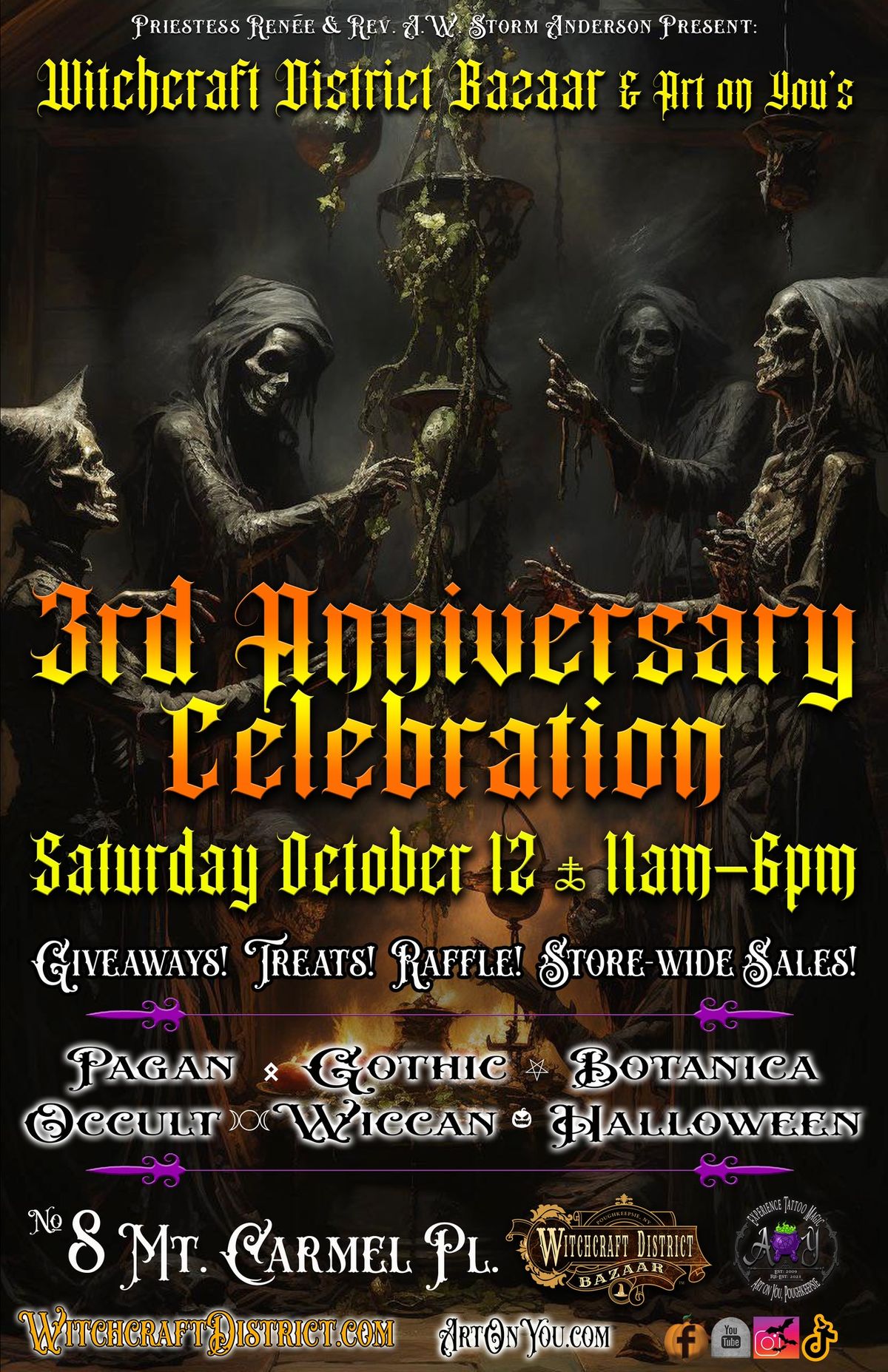 WITCHCRAFT DISTRICT BAZAAR & ART ON YOU'S 3rd ANNIVERSARY CELEBRATION!