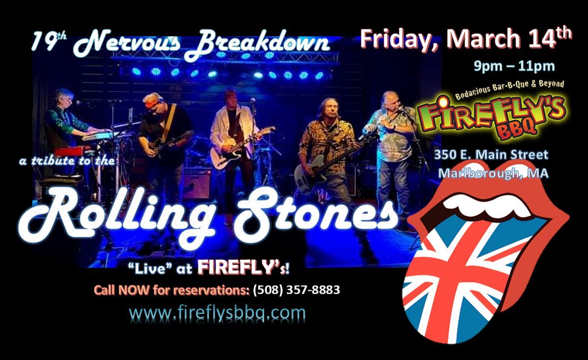 Rolling Stones tribute, "19th Nervous Breakdown," at Firefly's BBQ in Marlborough MA