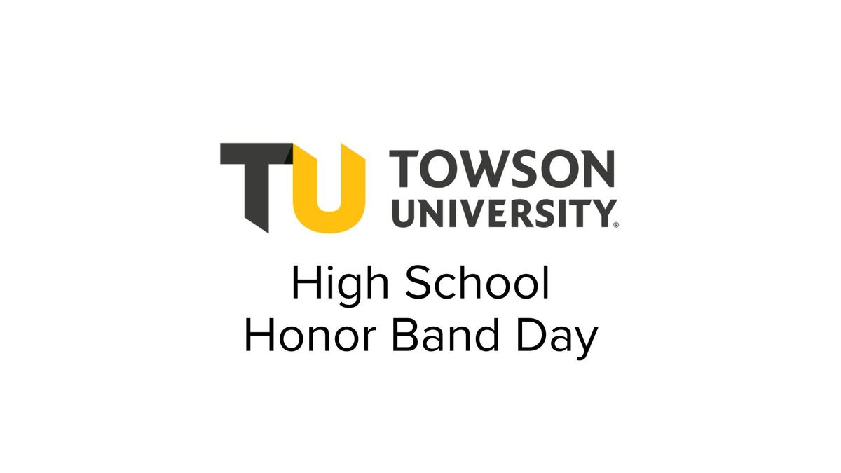 Towson University High School Honor Band Day: Clarinet Masterclass