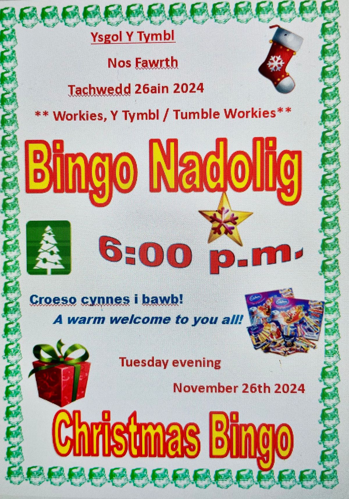 Bingo Nadolig \/ Christmas Bingo