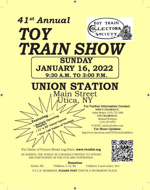 41st Annual Toy Train Show at Uticas Union Station, Union Station